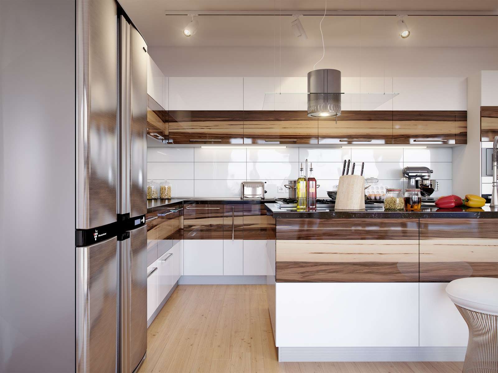Кухни до потолка угловые в современном стиле фото