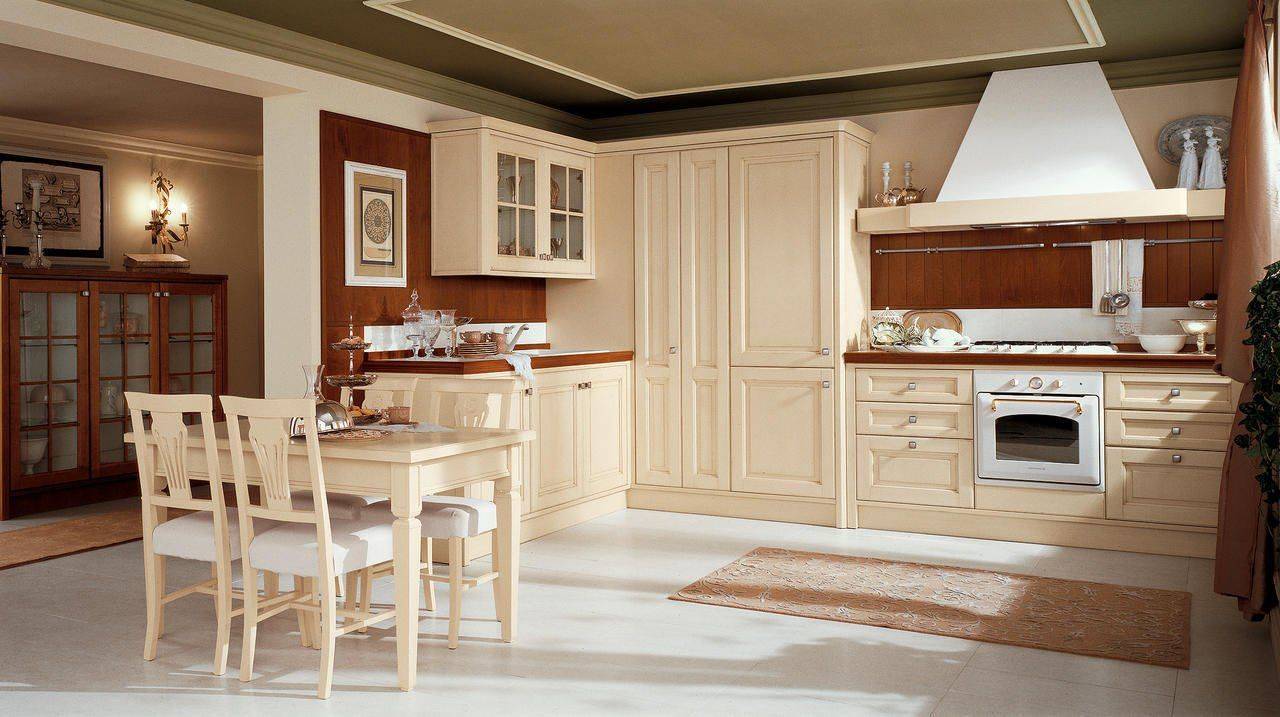 Кухня Ферранд угловая классического стиля белого цвета 